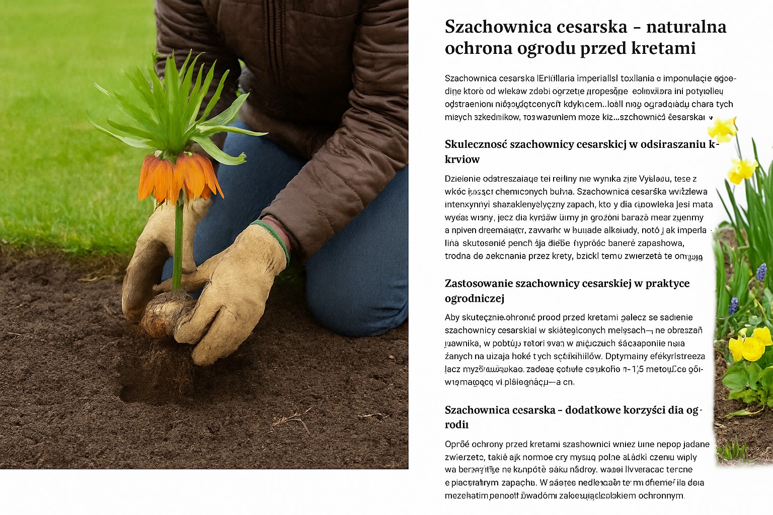 Szachownica cesarska – sprawdzony sposób na krety w ogrodzie